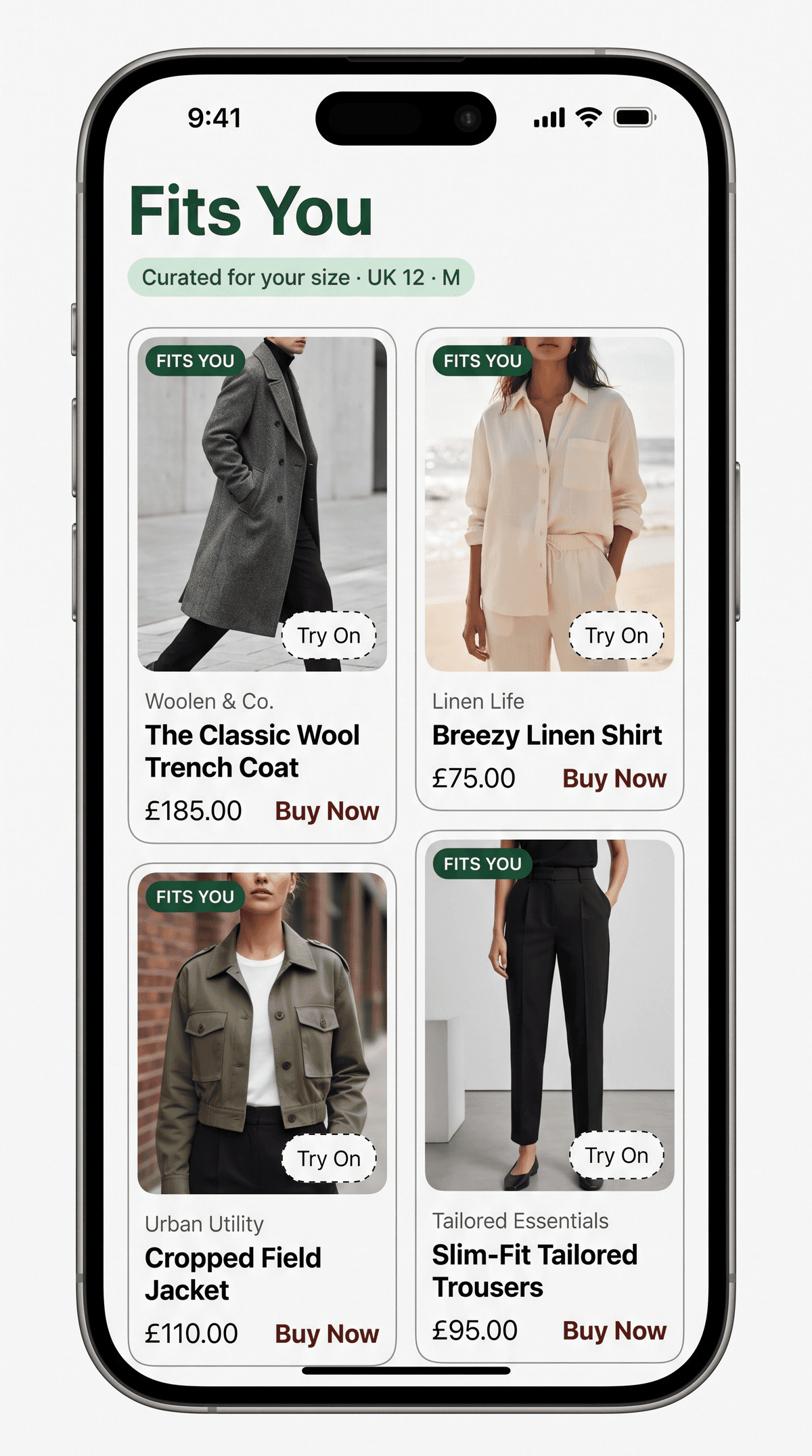 ZeDaq.ai app Fits You feed